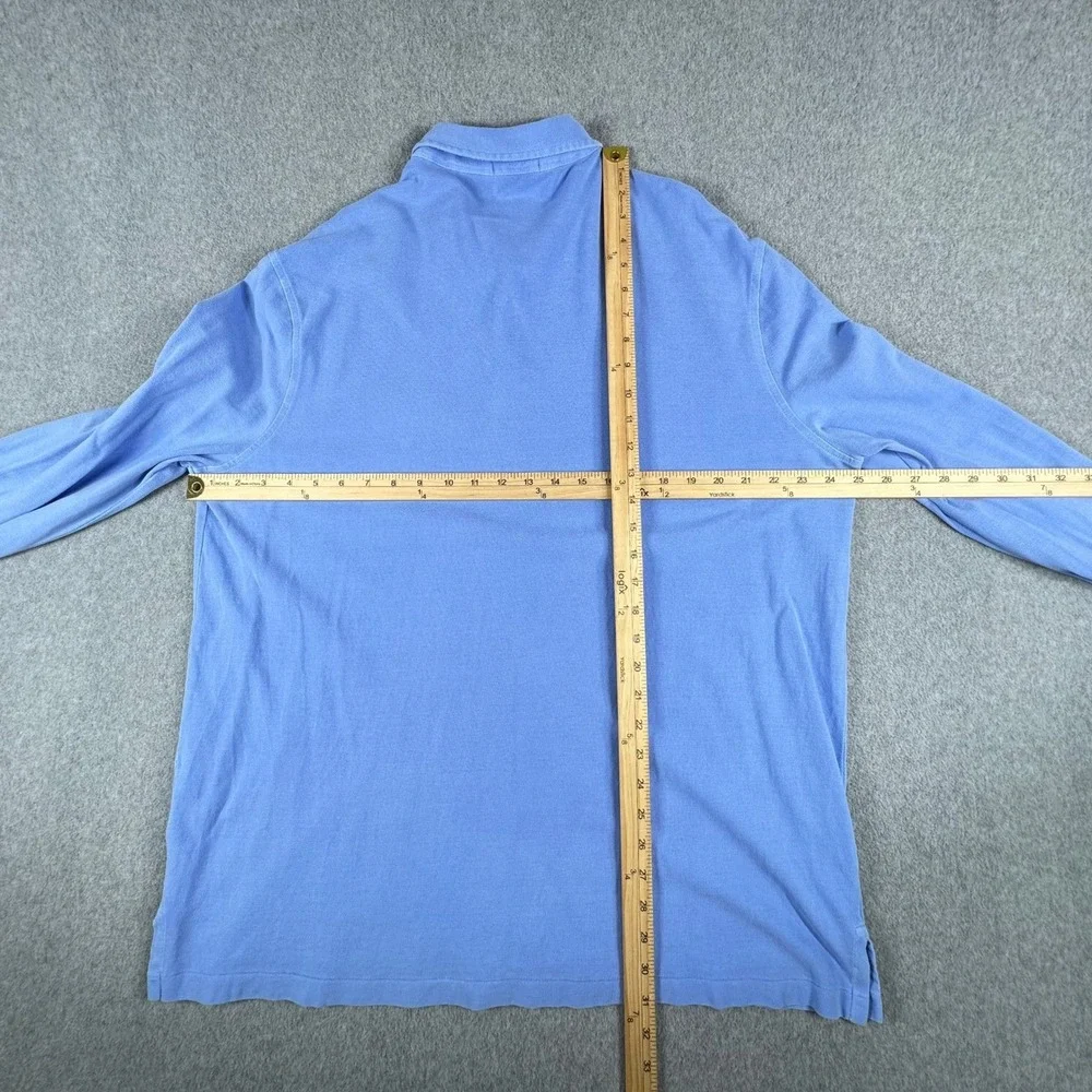 Polo Ralph Lauren Polo Shirt Mens XXL Blue Long Sleeve Featherweight‎ Mesh Logo